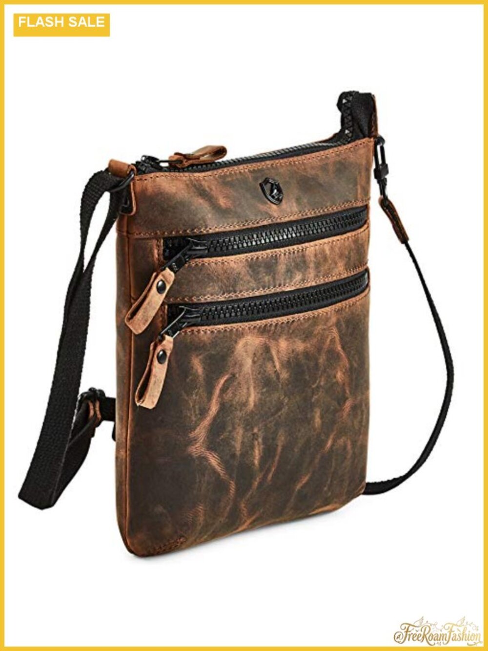 Small Genuine Leather Crossbody Bag Sling Travel Purse Adjustable Strap